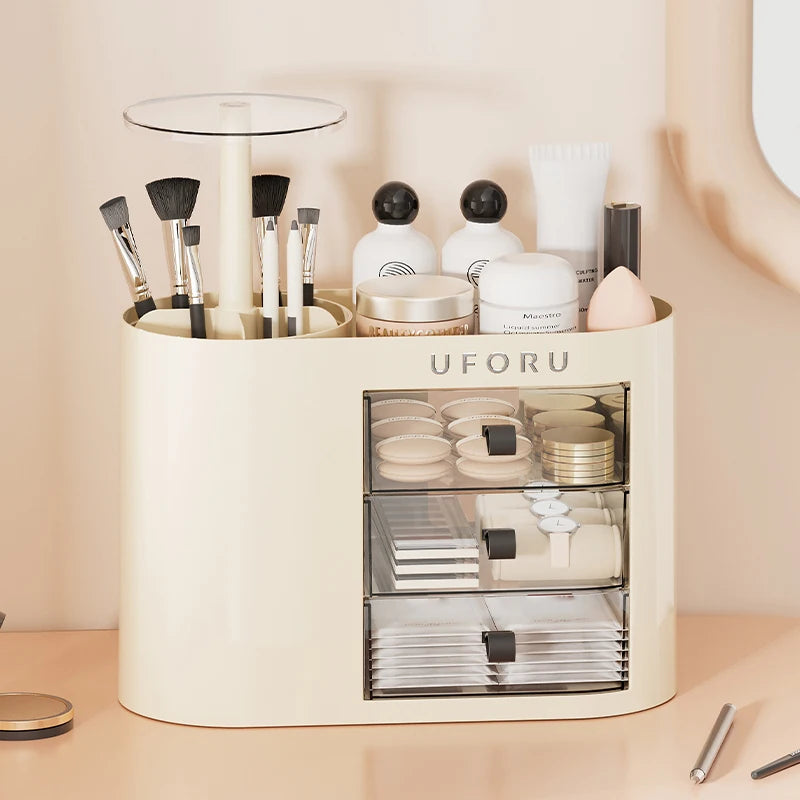 makeup brush storage rack can be lifted