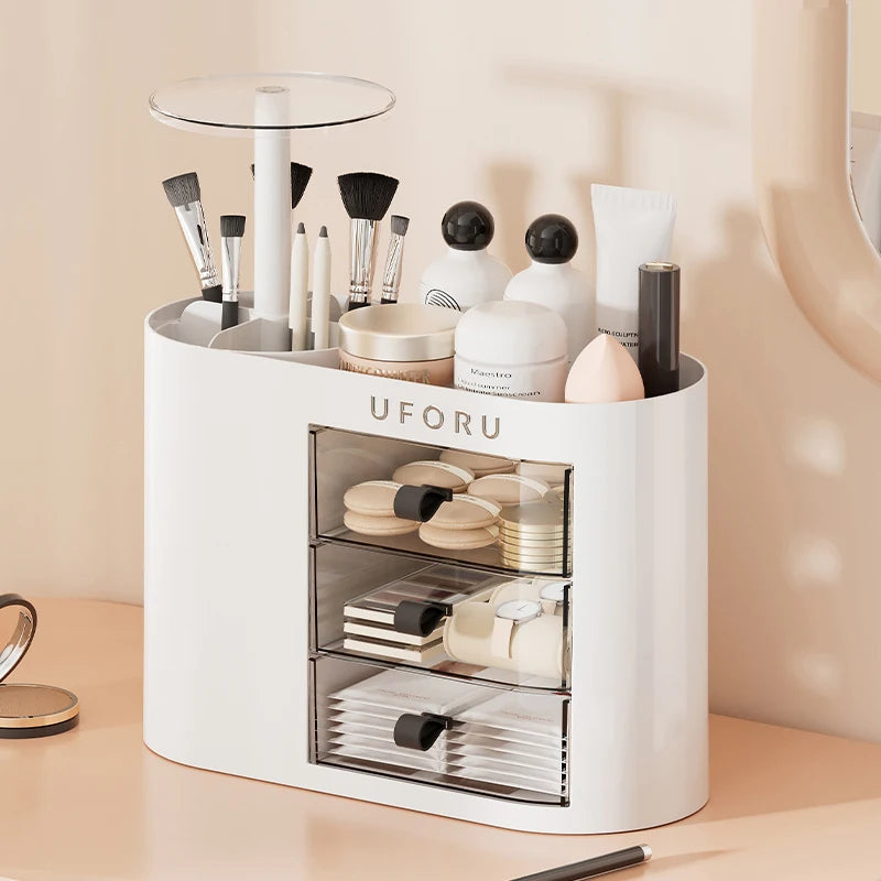makeup brush storage rack can be lifted