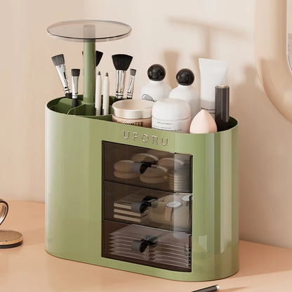 makeup brush storage rack can be lifted