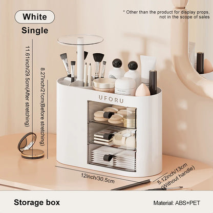 makeup brush storage rack can be lifted