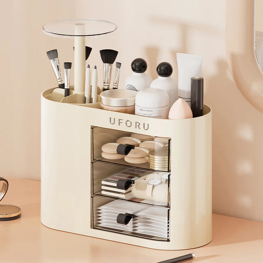 makeup brush storage rack can be lifted
