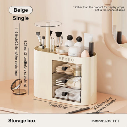 makeup brush storage rack can be lifted